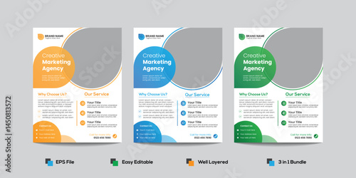 Corporate Flyer Design Template 3 in 1 Bundle