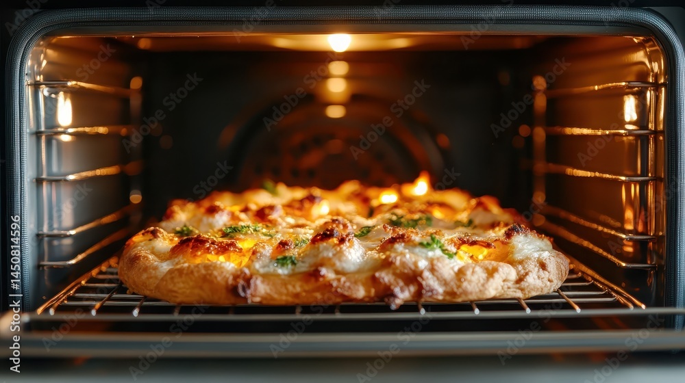 A close-up of a freshly baked pizza with toppings, bubbling cheese, and a golden crust, sizzling in the warm glow of an oven, ready to delight taste buds. A close-up of a freshly baked pizza with toppings, bubbling cheese, and a golden crust, sizzling in the warm glow of an oven, ready to delight taste buds.