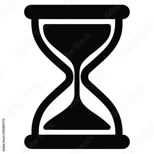 Hourglass black silhouette, time management and waiting concept