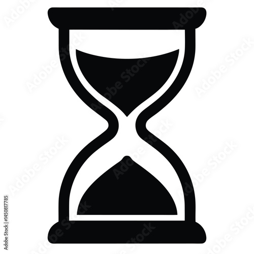 Hourglass black silhouette, time management and waiting concept