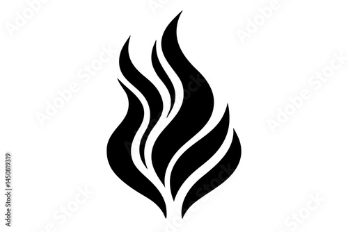 Fiery vector flames burn with hot orange and yellow light, a blazing symbol of danger.