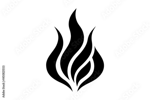Vector fire flame design element with hot tribal art swirls