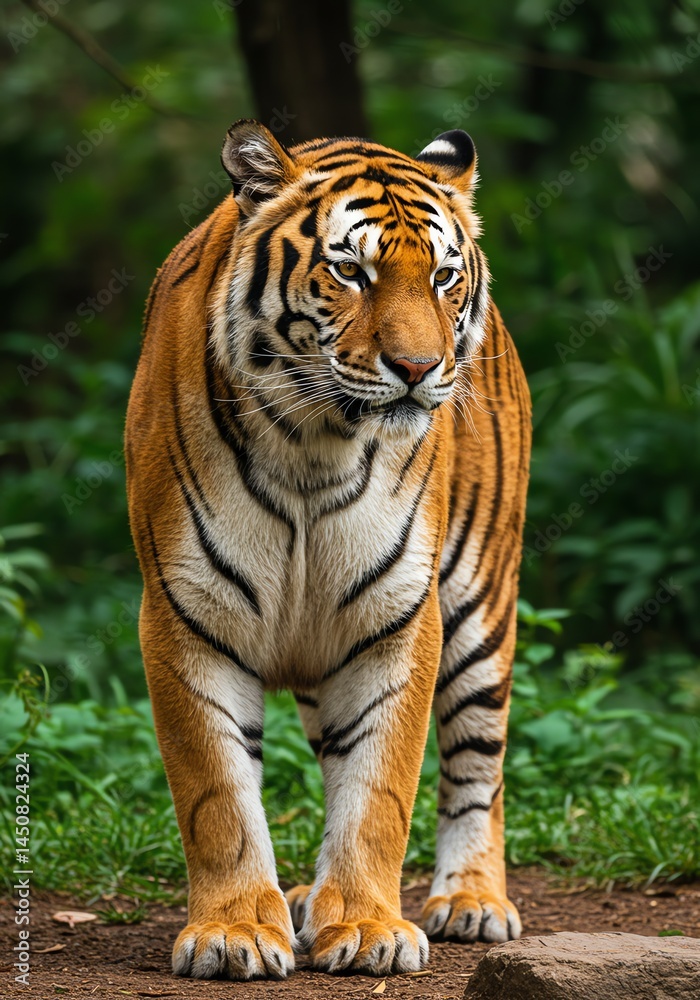 Tiger Standing in Forest Tiger Standing in Forest