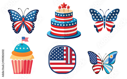 usa flag butterfly illustration