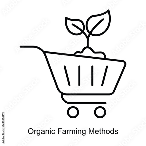 Vector icon for Organic Farming Methods in Sustainable Agriculture. Highlights healthy plant growth and soil enrichment practices for eco-friendly farming systems.