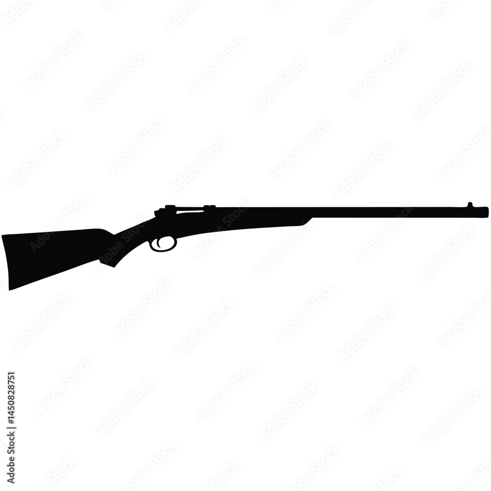 Classic Rifle Silhouette Vector Illustration of a Hunting Rifle Classic Rifle Silhouette Vector Illustration of a Hunting Rifle