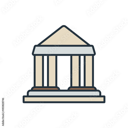 bank icons isolated on White Background. Flat style design