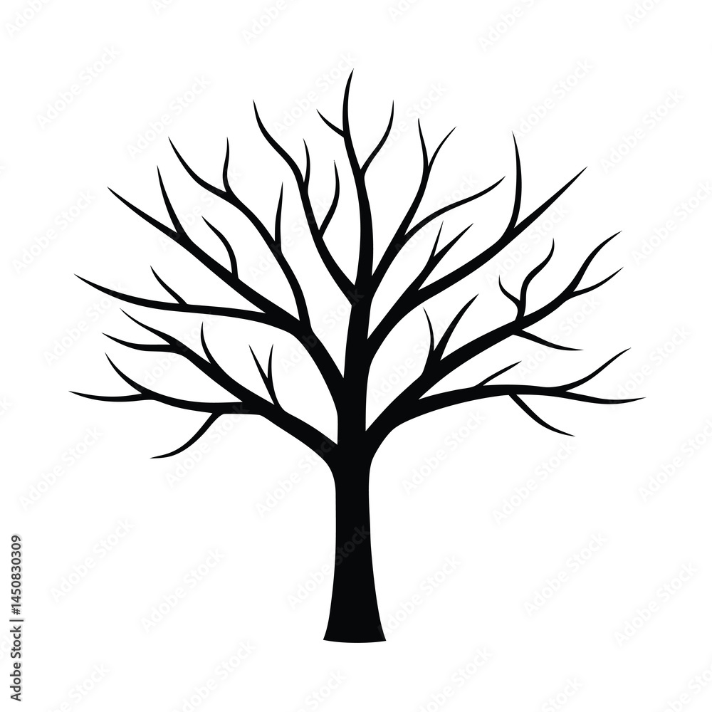 Fototapeta premium Natural Bare Tree Branch Icon Vector
