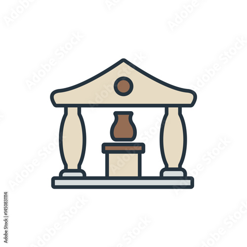 museum icons isolated on White Background. Flat style design