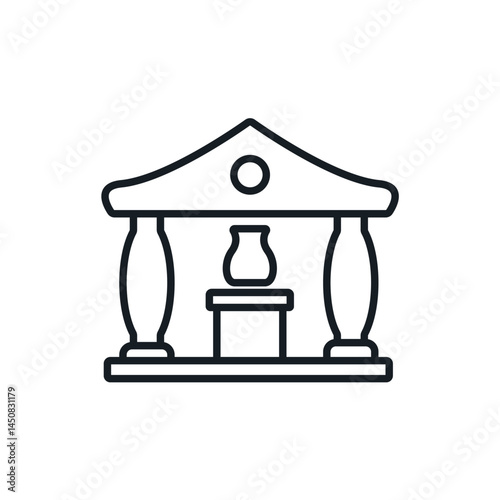 museum icons isolated on White Background. Flat style design