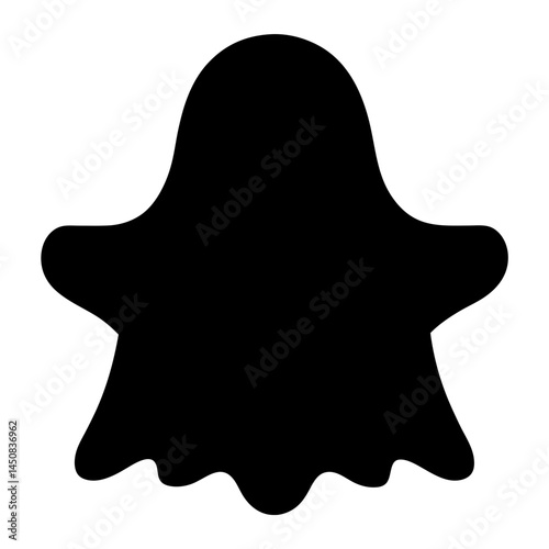 Simple black ghost icon with a white background ready to be used