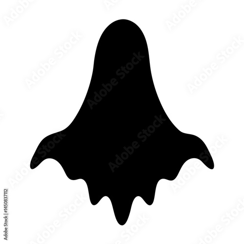 A Simple Black Silhouette of a Ghost for Halloween Decoration Projects
