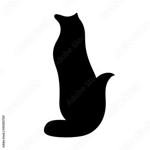 Abstract black silhouette resembling an animal or creature, with a unique form