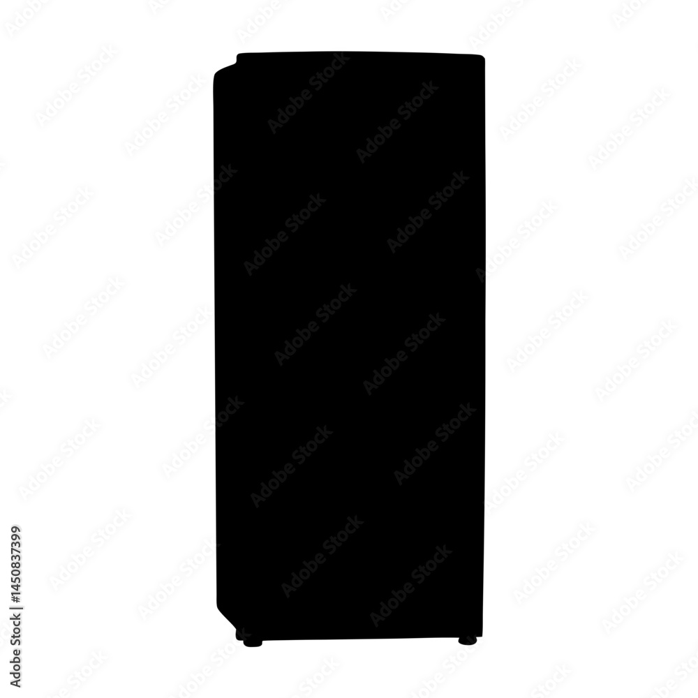 Silhouette of a Modern Refrigerator, Providing Visual Simplicity and Sleek Design Silhouette of a Modern Refrigerator, Providing Visual Simplicity and Sleek Design