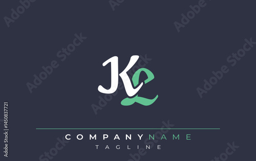 Elegant Stylized KL Lettering Design. Stylish Modern Logo featuring Monogram Letters in White and Teal Shade