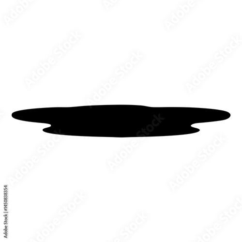 Silhouette of a dark liquid spill or puddle on a white background