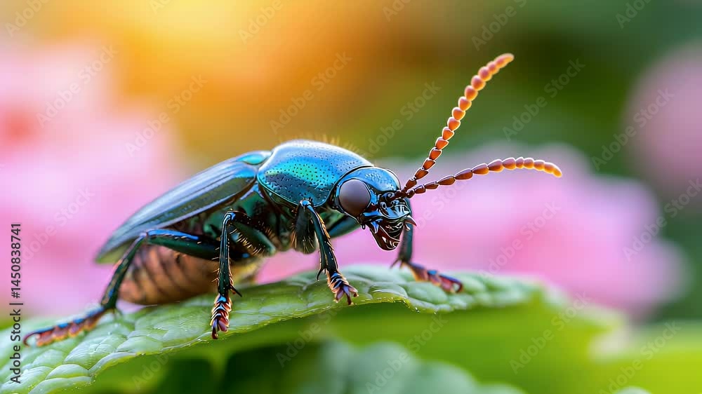 custom made wallpaper toronto digitalCloseup of Iridescent Beetle on Leaf in Nature