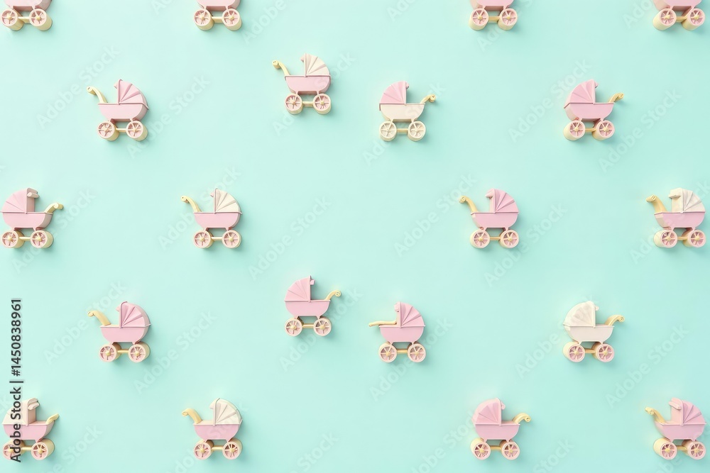 Subtle repeating stroller pattern, pastel colors, carriage, art, elegant Subtle repeating stroller pattern, pastel colors, carriage, art, elegant