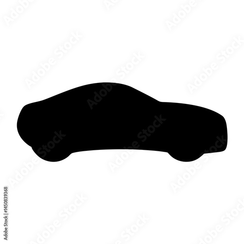 Black silhouette of a modern coupe car over a white background