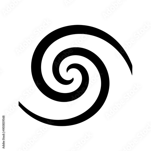 Minimalist Black and White Spiral Pattern on White Background for Designers