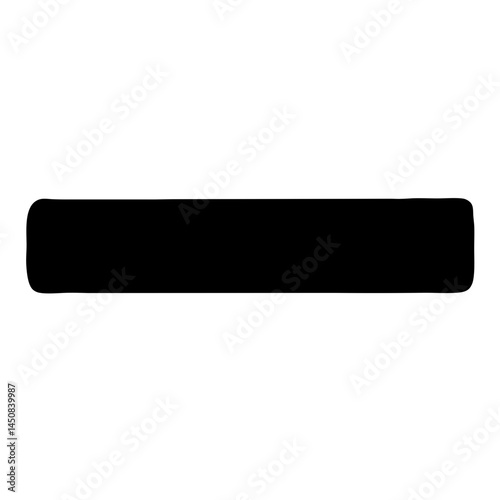 Simple horizontal black bar with slightly rounded edges on white background