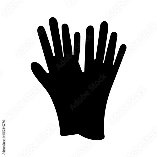 Pair of Silhouette Gloves for Protection and Warmth in Black and White