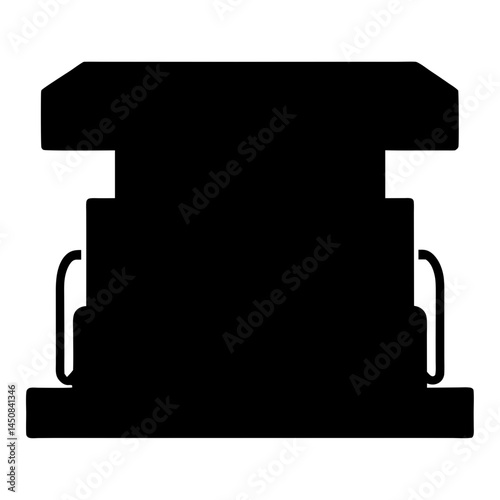 Silhouette of an industrial machine featuring a platform and side handles