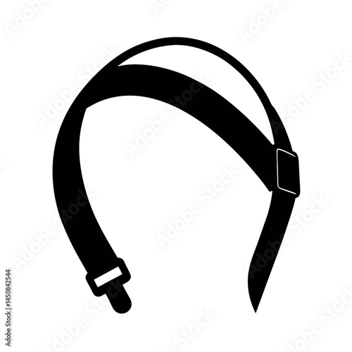 Camera Strap Black Vector Silhouette Illustration