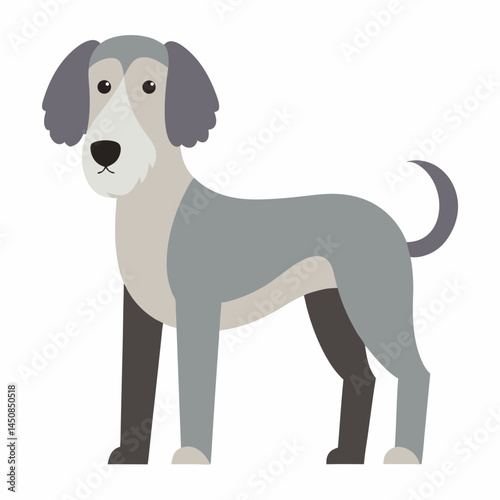 Minimal Bedlington Terrier Vector on White