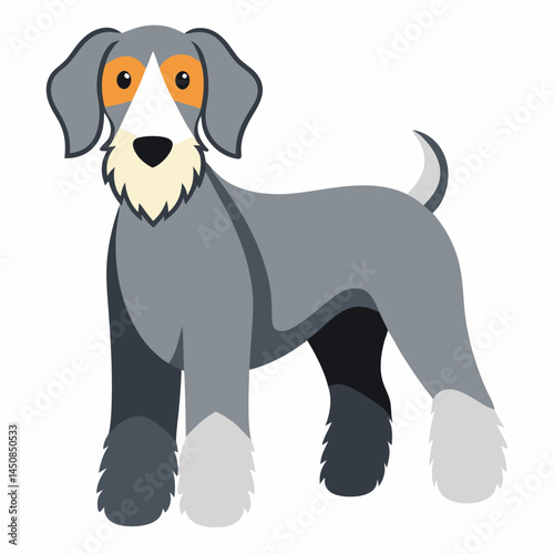 Minimal Bedlington Terrier Vector on White