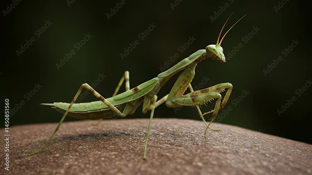 Majestic Praying Mantis on a Rock: A Close-Up View of Nature's Masterpiece Majestic Praying Mantis on a Rock: A Close-Up View of Nature's Masterpiece