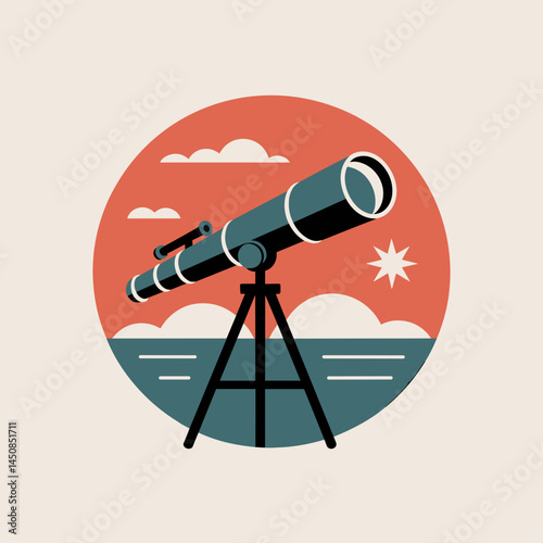 Retro Telescope Stargazing