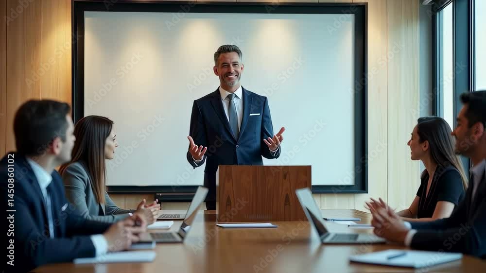 Businessman Giving a Presentation in the Office