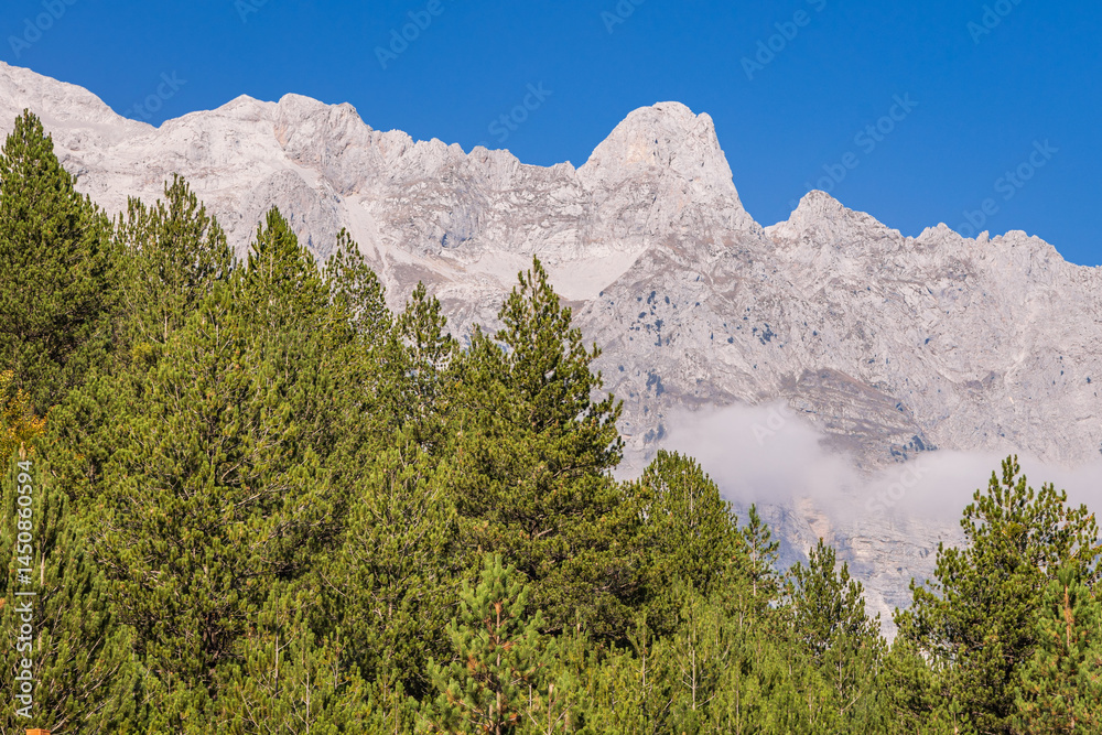 Mountains of the Albanian Alps in Theth National Park.
