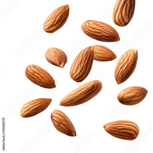 Wallpaper Mural Almonds Falling Midair Crisp Image With  isolated on a transparent background Torontodigital.ca