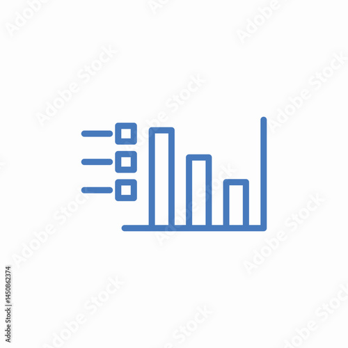 bar chart list icon sign vector