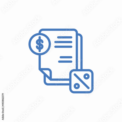 bill discount invoice icon sign vector