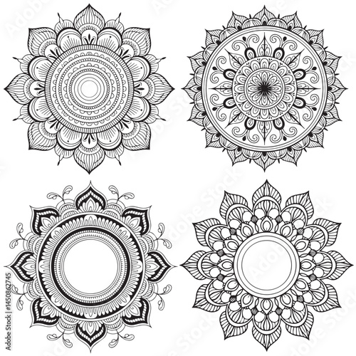 Floral Mandala Vector Set – Intricate Circular Designs
