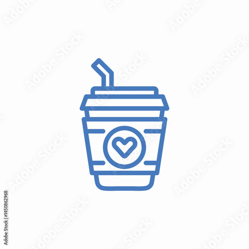 coffee love takeaway icon sign vector