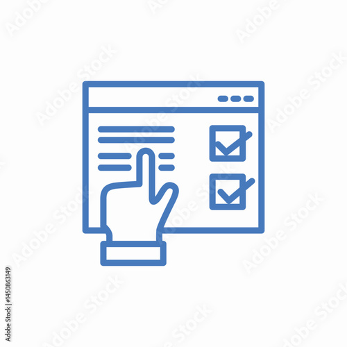 course selection interface icon sign vector