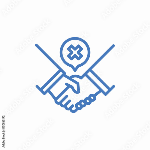 crossed handshake sign icon sign vector