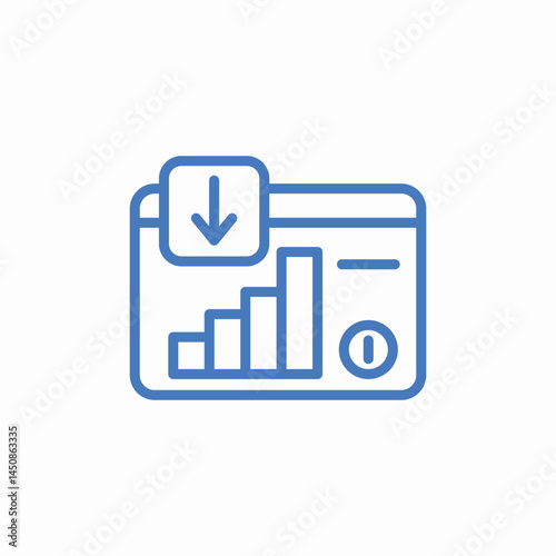declining financial graph icon sign vector