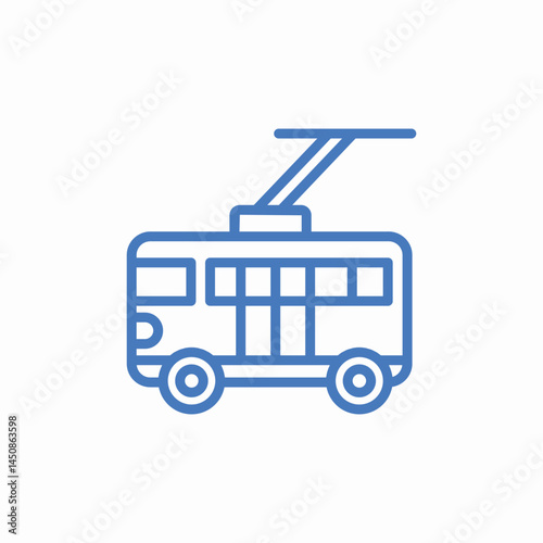 electric trolley transport icon sign vector