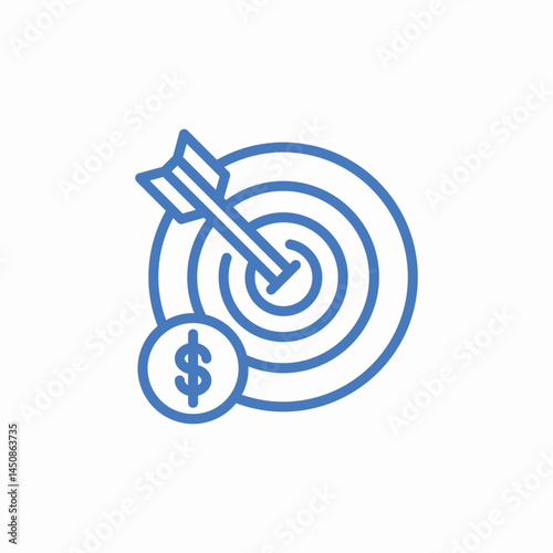 financial goal target icon sign vector