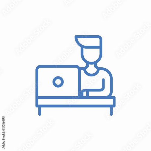 remote work environment icon sign vector