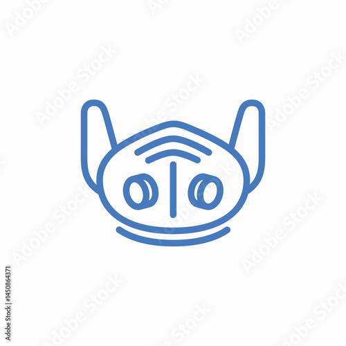 robot face icon sign vector