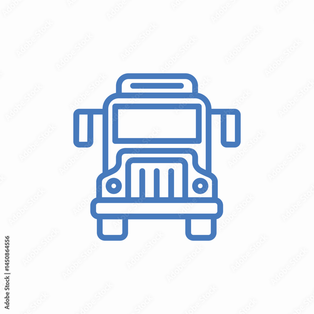 school bus front icon sign vector school bus front icon sign vector