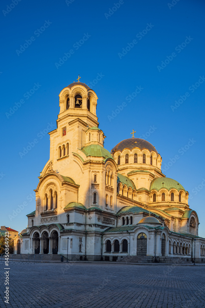 The Saint Alexander Nevsky Cathedral in late afternoon light.