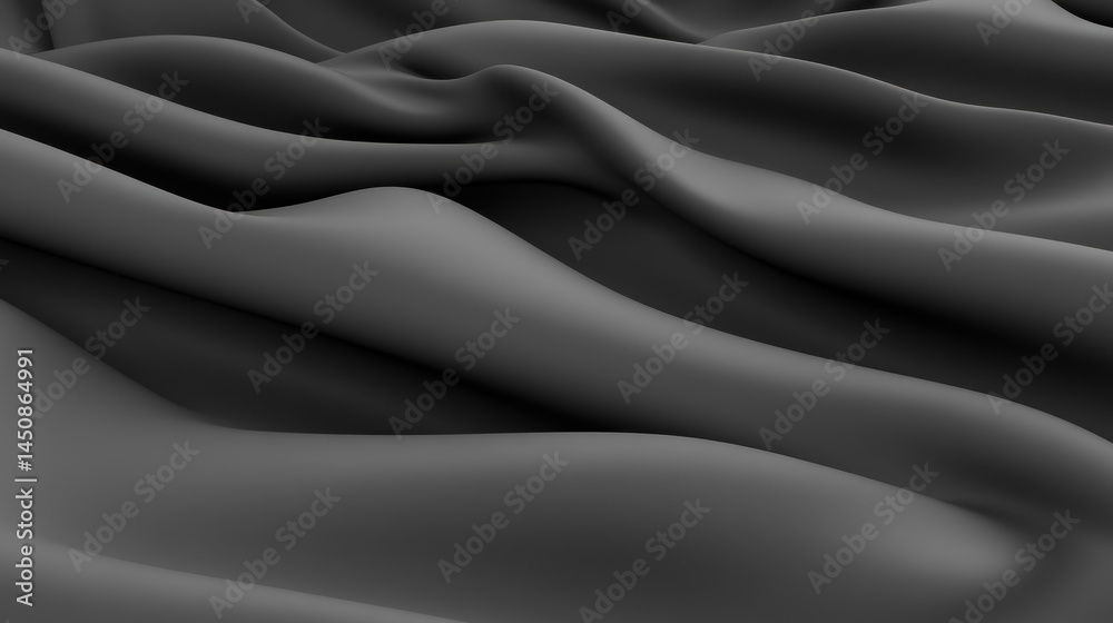 Fototapeta premium Dark gray fabric texture, elegant folds, abstract background, design element