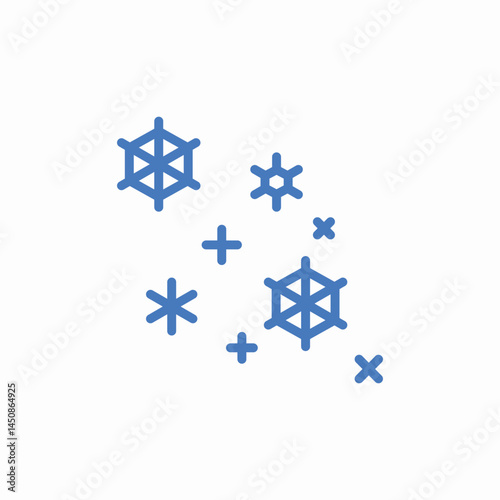 snowflakes cold winter icon sign vector